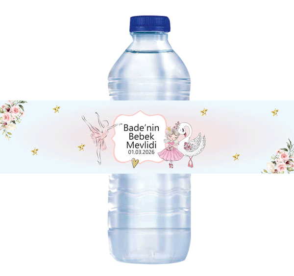Balerin Bebek Mevlidi Su Şişe Sargısı 6 Adet