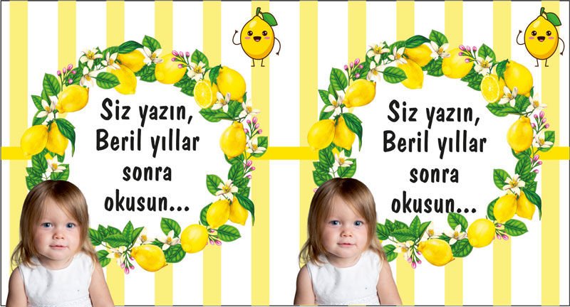Limon Temalı Kişiye Özel Hatıra Kartı 6 Adet