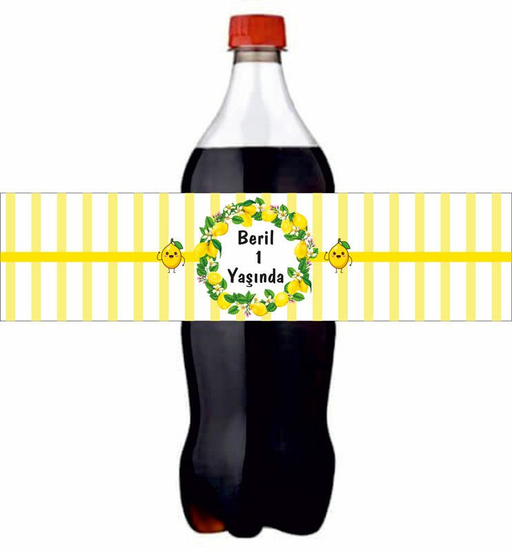 Limon Temalı Kişiye Özel Meşrubat Sargısı 3 Adet