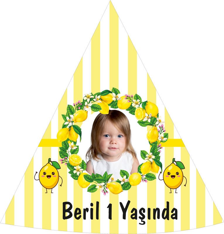 Limon Temalı Kişiye Özel Şapka 6 Adet