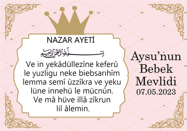 Prenses Bebek Mevlidi Magnet 6 Adet
