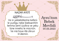 Prenses Bebek Mevlidi Magnet 6 Adet