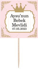 Prenses Bebek Mevlidi Küçük Kürdan Süs 6 Adet