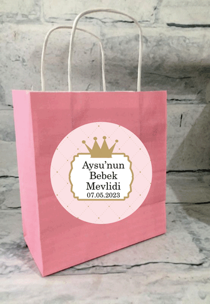 Prenses Bebek Mevlidi Hediyelik Çanta 6 Adet