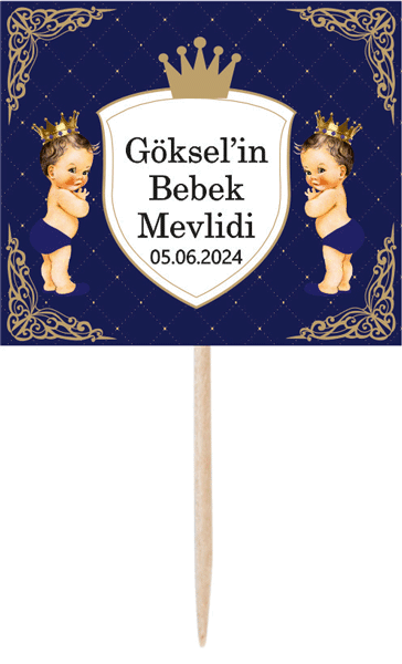 Prens Bebek Mevlidi Küçük Kürdan Süs 6 Adet