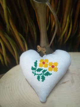Etamin Üzerine Gü Desenli Dekoratif El İşi Lavanta Kesesi 1 Adet