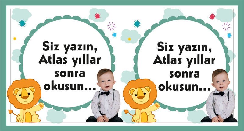 Aslan Temalı Kişiye Özel Hatıra Kartı 6 Adet