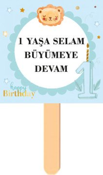 1 Yaş Erkek Temalı Parti Konuşma Balonu 1