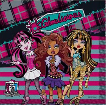 Monster High Temalı Peçete 16 Adet