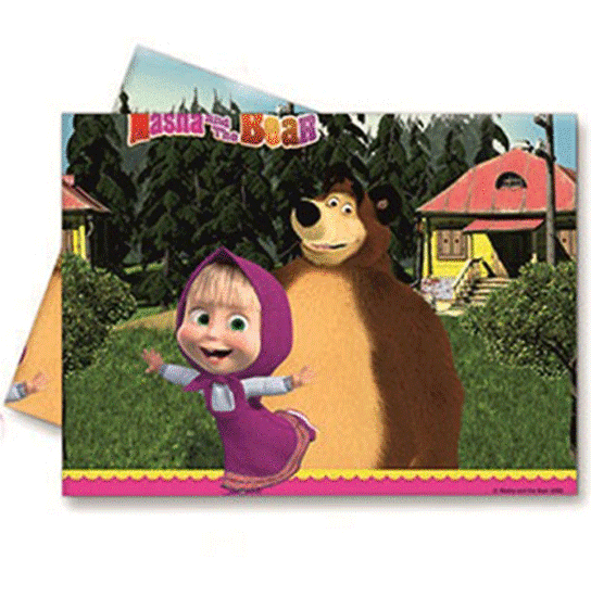 Masha ve Koca Ayı Temalı Masa Örtüsü
