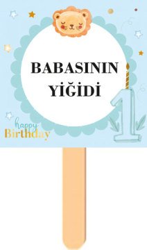 1 Yaş Erkek Temalı Parti Konuşma Balonu 14