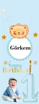 1 Yaş Erkek Temalı Kişiye Özel Kitap Ayracı 6 Adet
