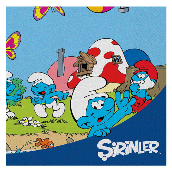 Şirinler Temalı Peçete 16 Adet