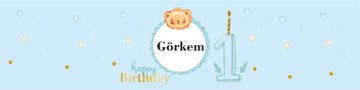 1 Yaş Erkek Temalı Kişiye Özel Peçete Sargısı 6 Adet