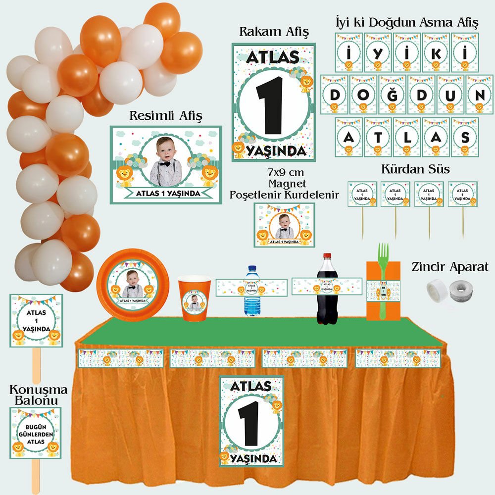 Aslan Temalı Doğum Günü Seti 10 Kişilik