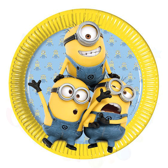 Minion Temalı Tabak 8 Adet