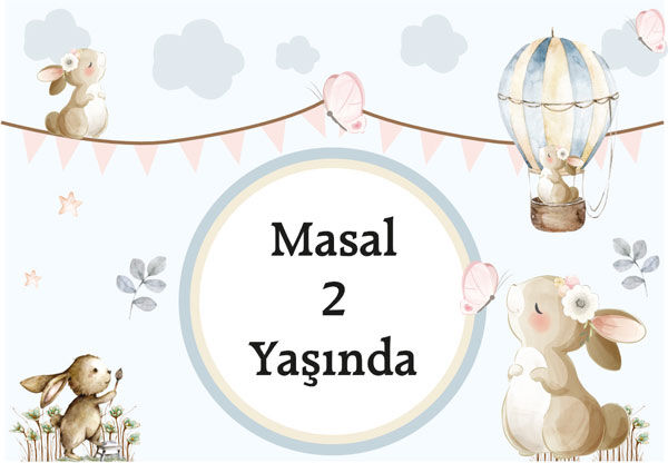 Tavşan Doğum Günü Magneti 6 Adet