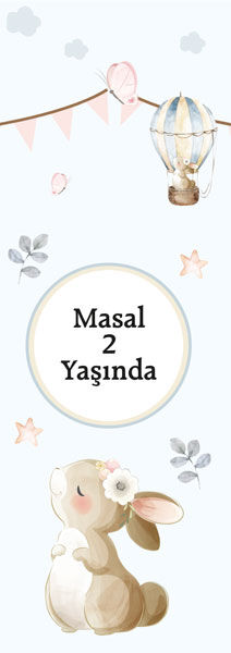 Tavşan Doğum Günü Kitap Ayracı 6 Adet