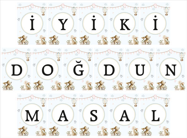 Tavşan İyiki Doğdun Asma  Afiş