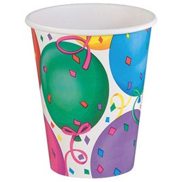 Rengarenk Balonlu Bardak 8 Adet