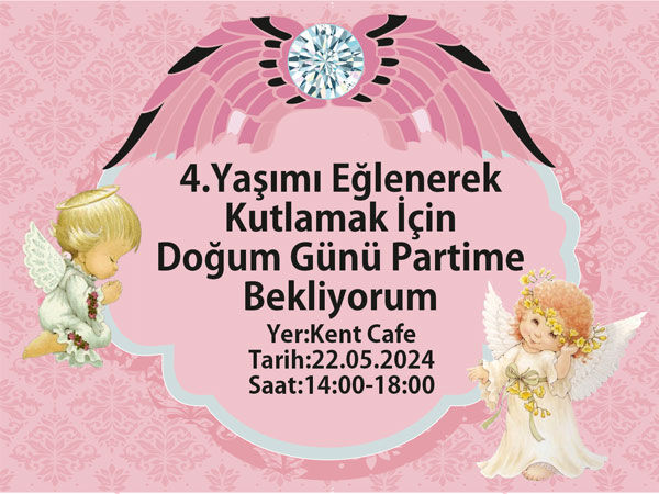 Melek Doğum Günü Davetiye 6 Adet