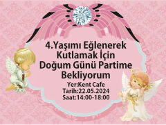 Melek Doğum Günü Davetiye 6 Adet