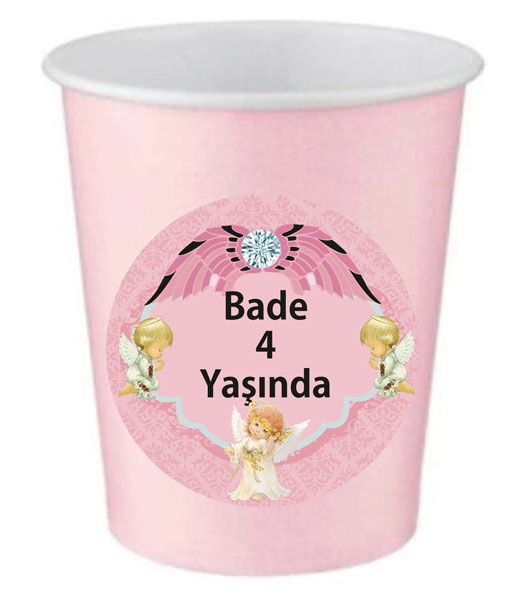 Melek Doğum Günü Bardak 8 Adet