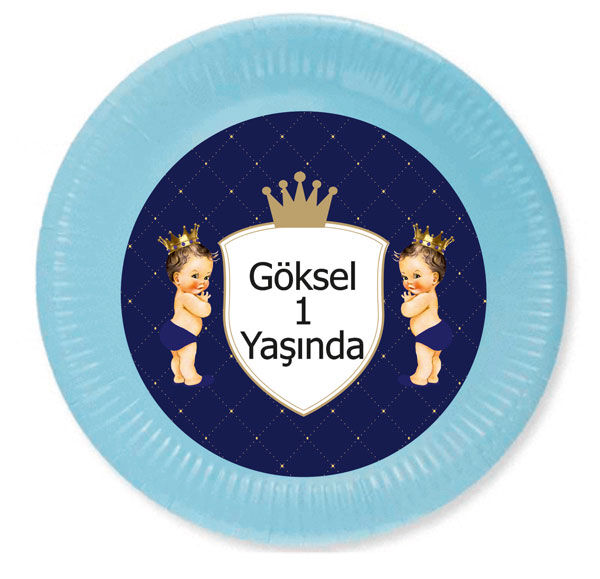 Prens Doğum Günü Tabak 8 Adet