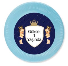 Prens Doğum Günü Tabak 8 Adet