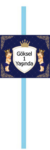 Prens Doğum Günü Pipet 6 Adet