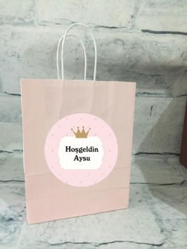 Prenses Temalı Kişiye Özel Hediyelik Çanta 6 Adet