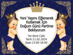 Prens Doğum Günü Davetiye 6 Adet